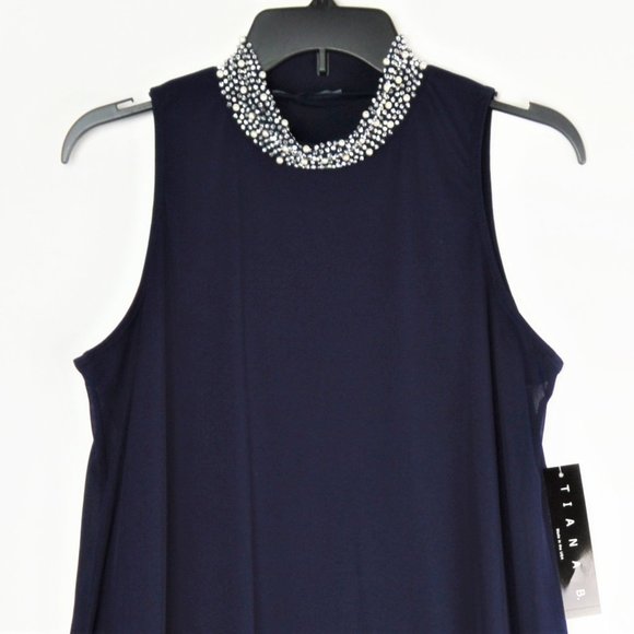 NWT Tiana B  A-line Dress With Beaded Neck - Picture 5 of 5